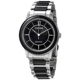 Citizen Two-tone Chandler Eco-Drive Black Dial Ladies Watch #EM0741-51E - Watches of America