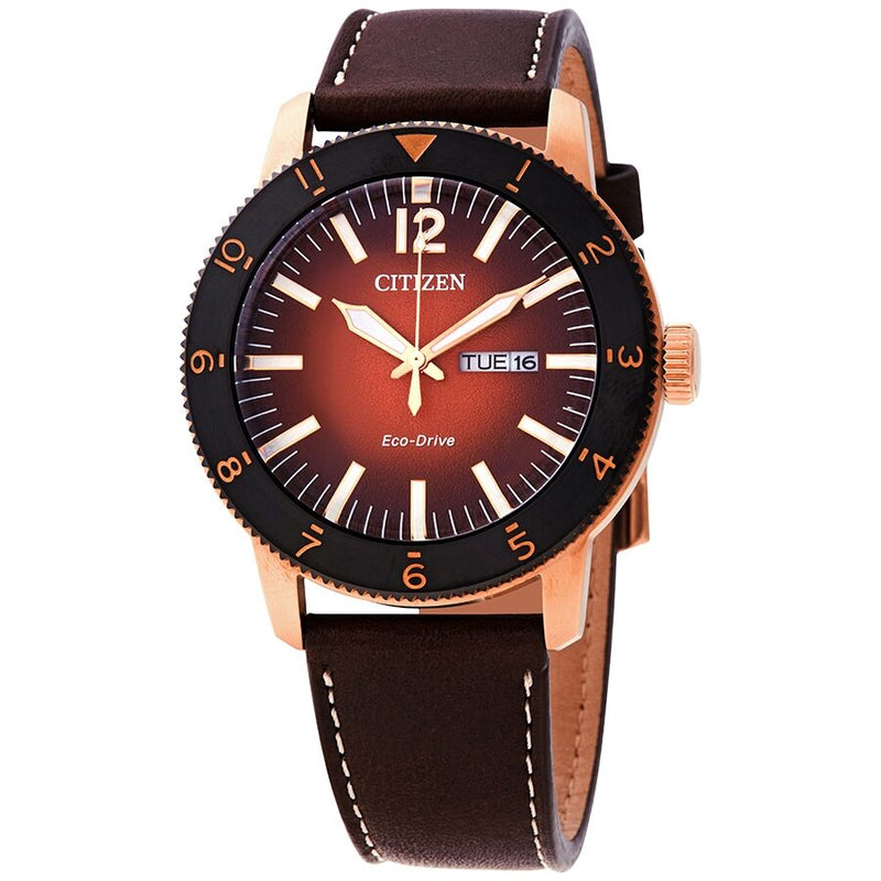 Citizen Vintage Brycen Orange Gradient Dial Eco-Drivel Men's Watch #AW0076-03X - Watches of America