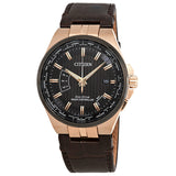 Citizen World Perpetual A-T World Time Eco-Drive Black Dial Men's Watch #CB0168-08E - Watches of America