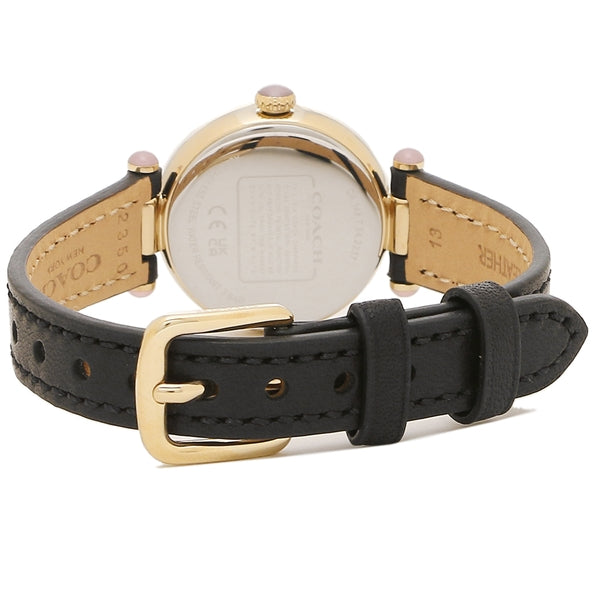 Coach Cary Chalk Black Leather Strap Women's Watch 14504014