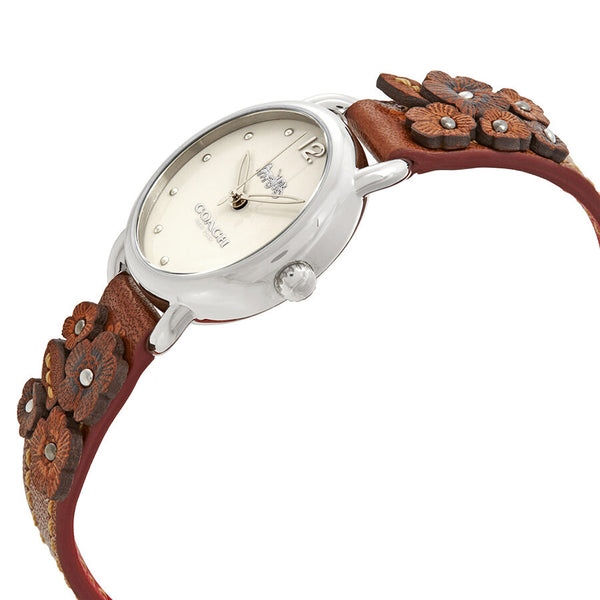 Coach Delancey Beige Dial Brown Leather Ladies Watch 14502761 - Watches of America #2