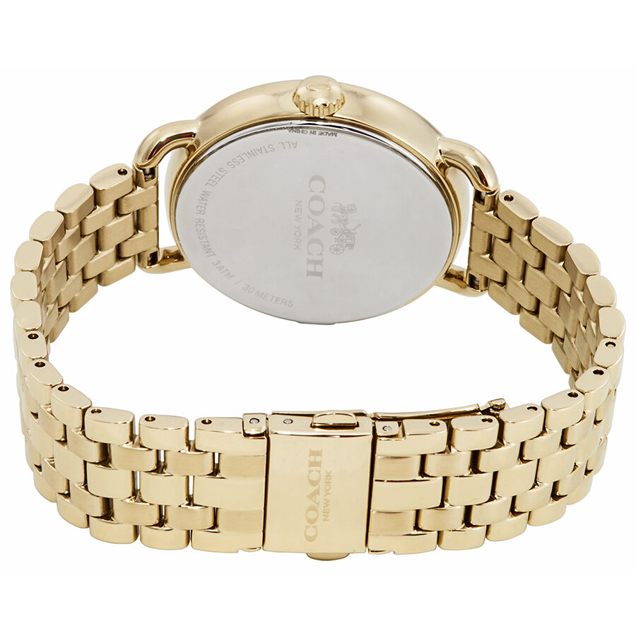 Coach Delancey Black Dial Yellow Gold-tone Ladies Watch