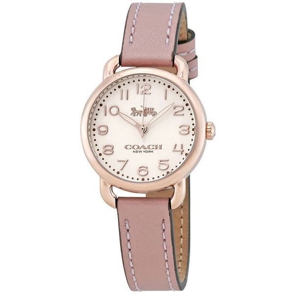 Coach Delancey Cream Dial Blush Leather Ladies Watch 14502750 - Watches of America