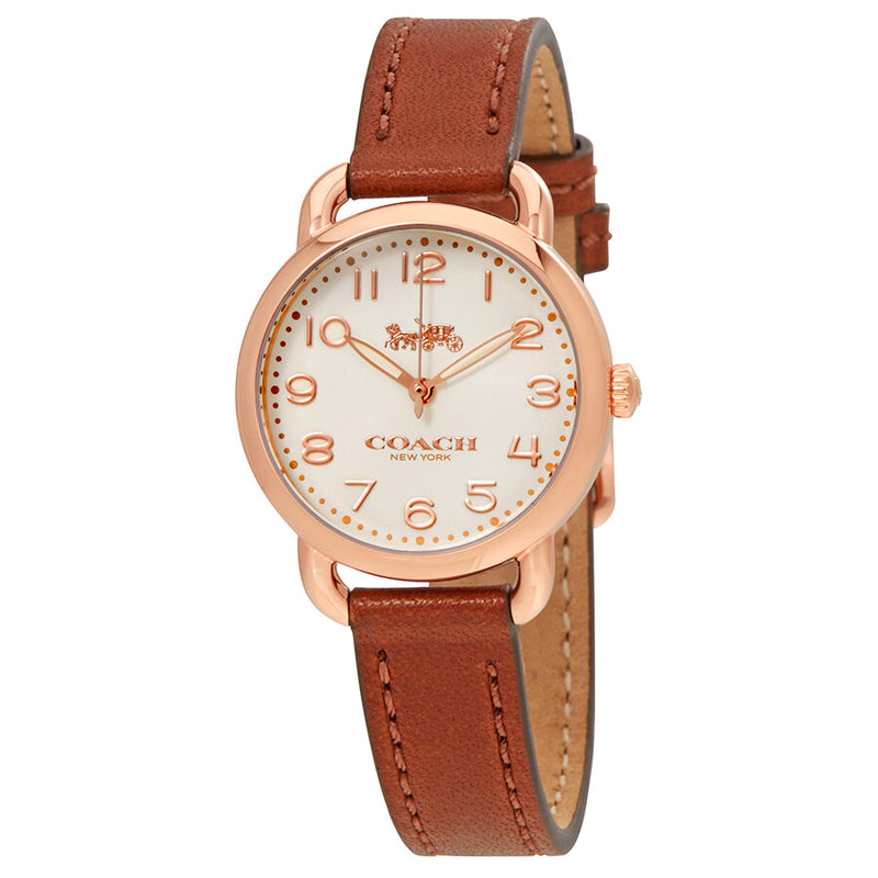 Coach Delancey Cream Dial Ladies Leather Watch 14502751 - Watches of America