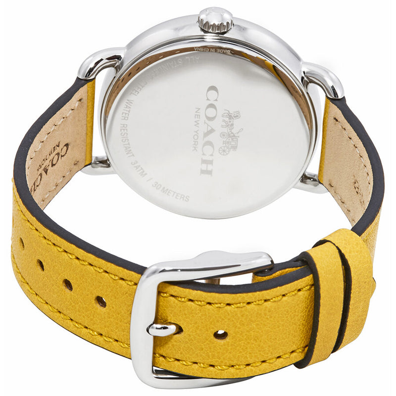 Coach Delancey Crystal White Dial Yellow Leather Ladies Watch 14502882 - Watches of America #3