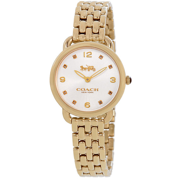 Coach Delancey Slim Silver Dial Ladies Gold Tone Watch 14502782 - Watches of America