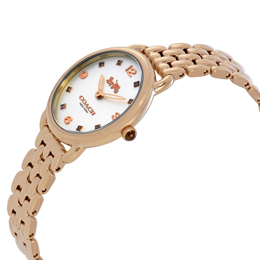 Coach Delancey Slim Silver Dial Rose Gold-tone Ladies Watch