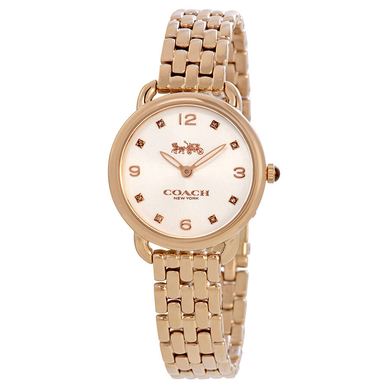 Coach Delancey Slim Silver Dial Rose Gold-tone Ladies Watch #14502783 - Watches of America