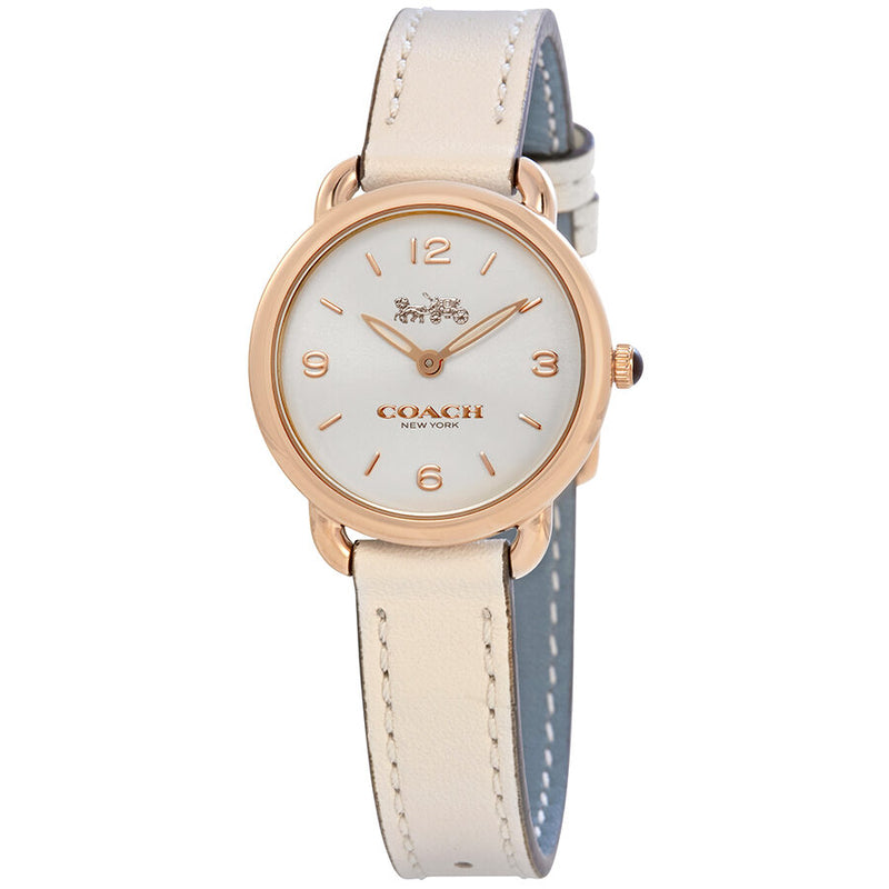 Coach Delancey Slim White Dial White Leather Ladies Watch #14502790 - Watches of America