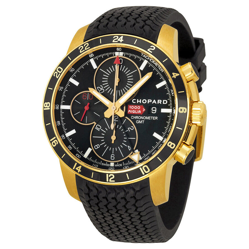 Chopard Mille Miglia Mechanical Chronograph Black Dial 18kt Rose Gold  Men's Watch #161288-5001 - Watches of America