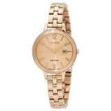 Citizen Chandler Eco-Drive Light Brown Dial Ladies Watch #EW2443-55X - Watches of America