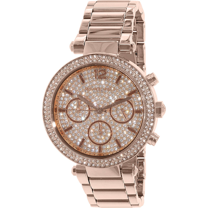 Michael Kors Parker Crystal Paved Rose Gold Ladies Watch  MK5857 - Watches of America
