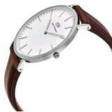 Daniel Wellington Bristol White Dial Men's Brown Leather Watch #DW00100023 - Watches of America #2