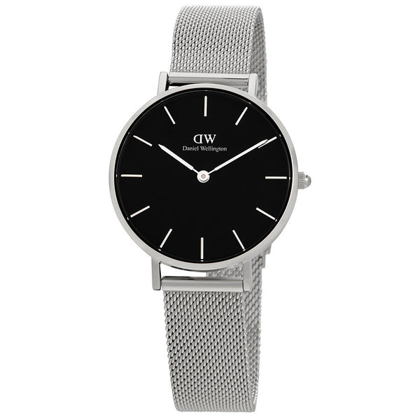 Daniel Wellington Classic Petite Sterling Black Dial Ladies Watch #DW00100162 - Watches of America