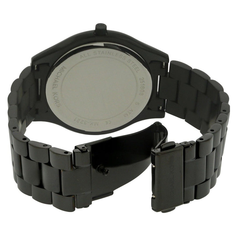 Michael Kors Slim Runway Black Ion-plated Unisex Watch MK3221 - Watches of America #3