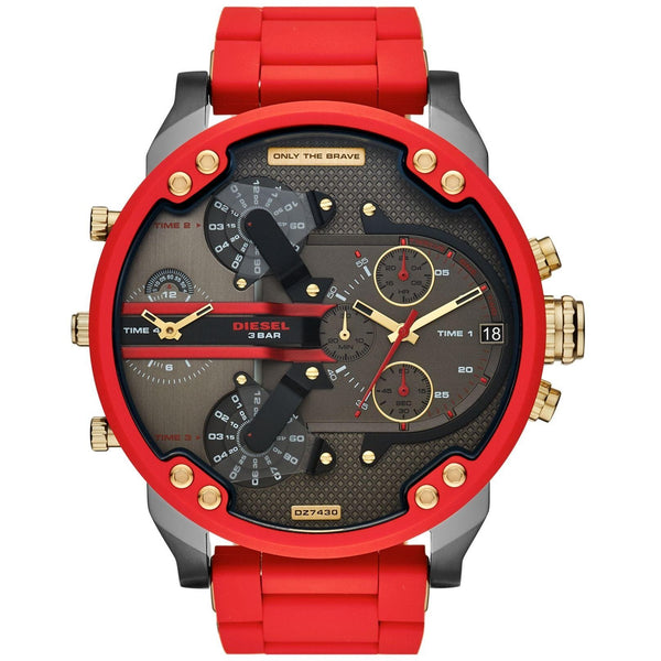 Reloj Diesel Mr Daddy 2.0 Dos Manecillas Rojo Acero Inoxidable DZ7430