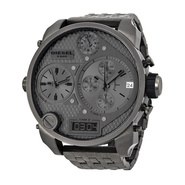 Diesel Badass Oversized Gray Dial Gunmetal PVD Men s Watch DZ7247 Watches of America