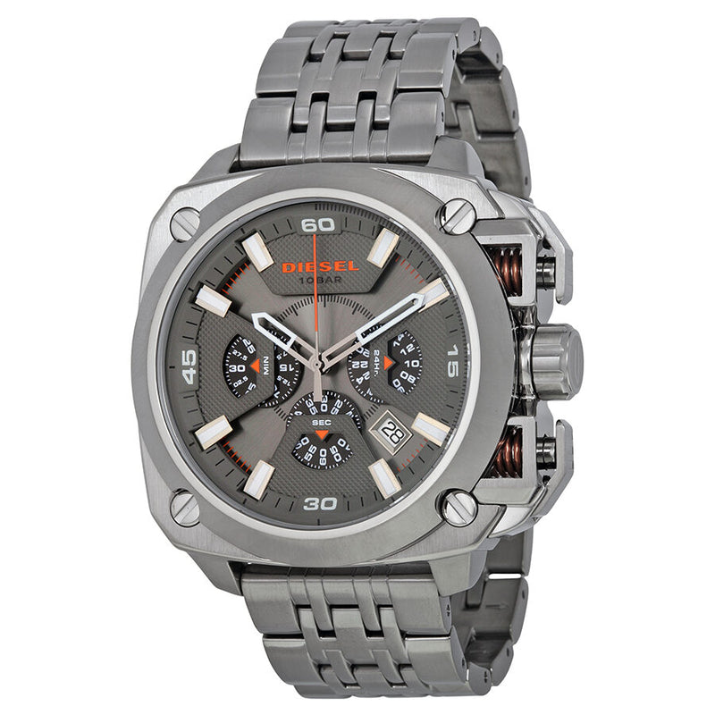 Diesel BAMF Chronograph Grey Dial Grey Ion-plated Men's Watch DZ7344 - Watches of America