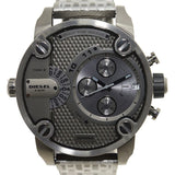 Diesel Little Daddy Dual Time Chronograph Grey Dial Steel Men's Watch #DZ7263 - Watches of America