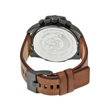 Diesel Mega Chief Black Dial Brown Leather Men's Quartz Watch #DZ4343 - Watches of America #3
