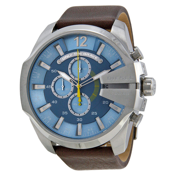Diesel Mega Chief Chronograph Light Blue Dial Men's Watch #DZ4281 - Watches of America