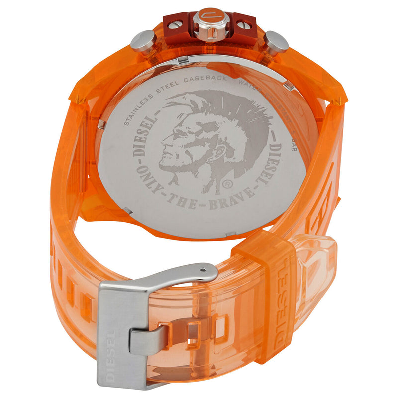 Diesel Mega Chief Chronograph Quartz Orange Dial Men's Watch #DZ4533 - Watches of America #3