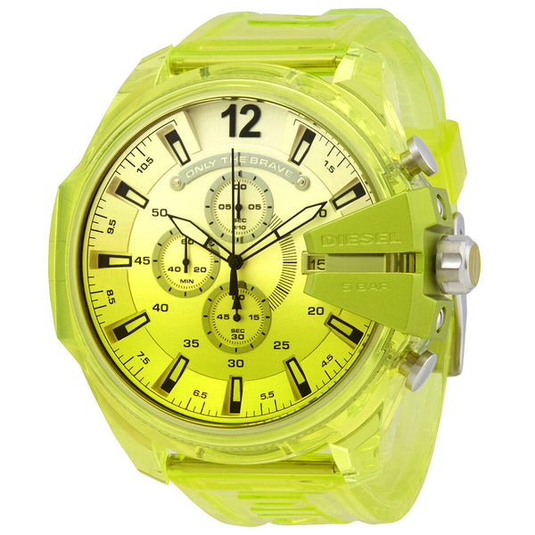 of DZ4532 Quartz Mega Chronograph Diesel Watch Yellow Men\'s Chief Watches America Dial –