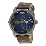 Diesel Mini Daddy Blue Textured Dial Quartz Men's Watch #DZ7339 - Watches of America