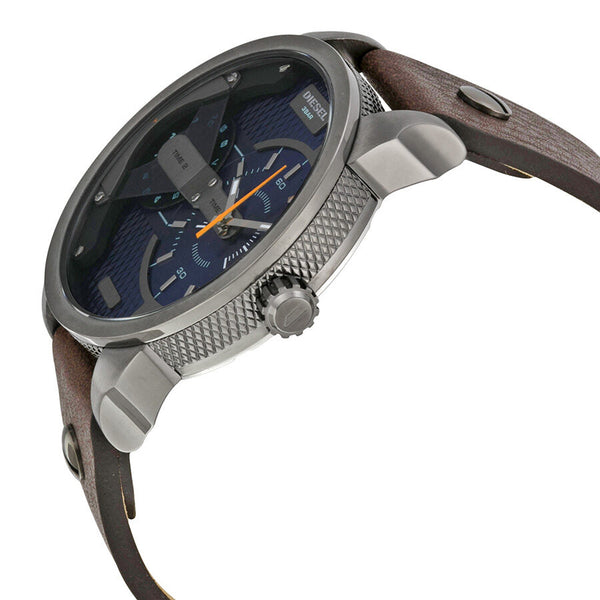 Diesel Mini Daddy Blue Textured Dial Quartz Men's Watch #DZ7339 - Watches of America #2