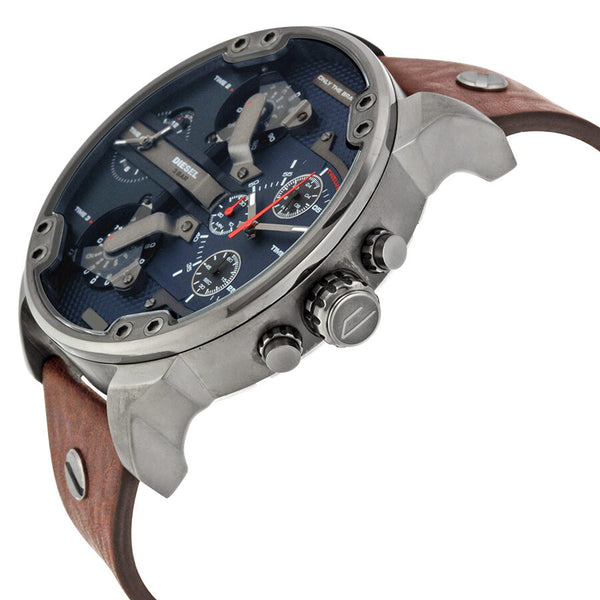 Diesel Mr Daddy Dual Time Chronograph Navy Blue Dial Men's Watch #DZ7314 - Watches of America #2