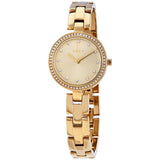 DKNY City Link Quartz Crystal Gold Dial Ladies Watch #NY2825 - Watches of America