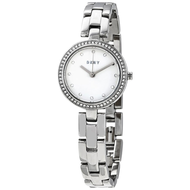 DKNY City Link Quartz Crystal Silver Dial Ladies Watch #NY2824 - Watches of America