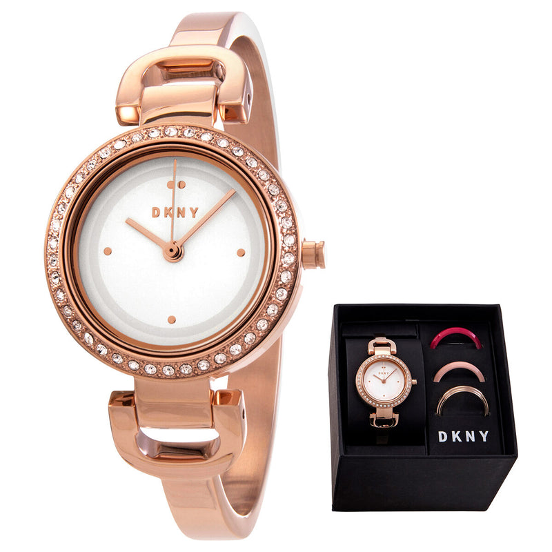 DKNY Quartz Silver Dial Ladies Watch #NY2890 - Watches of America