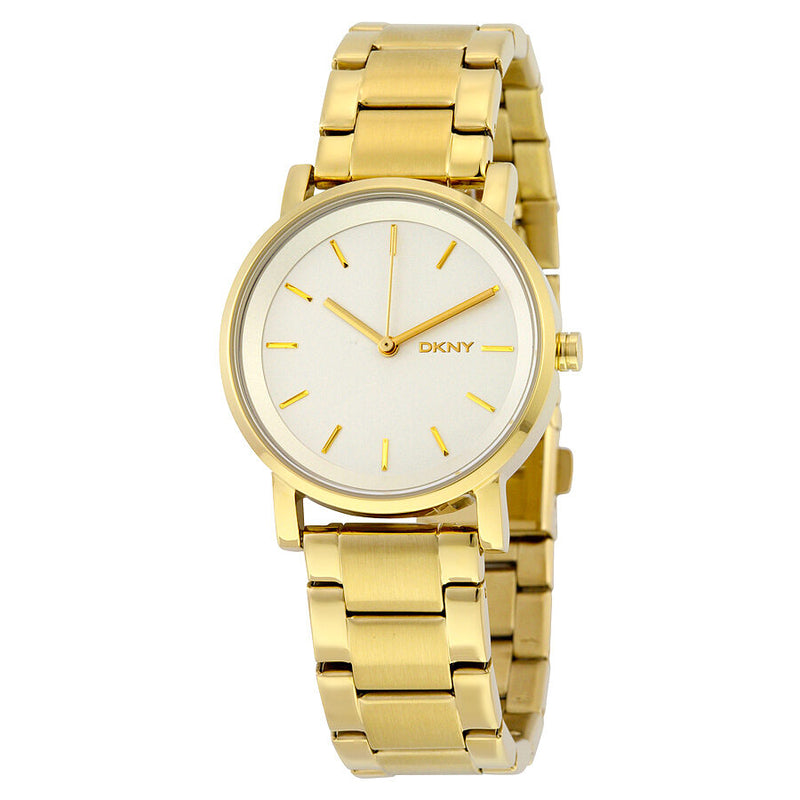 DKNY Soho White Dial Yellow Gold-tone Ladies Watch #NY2343 - Watches of America