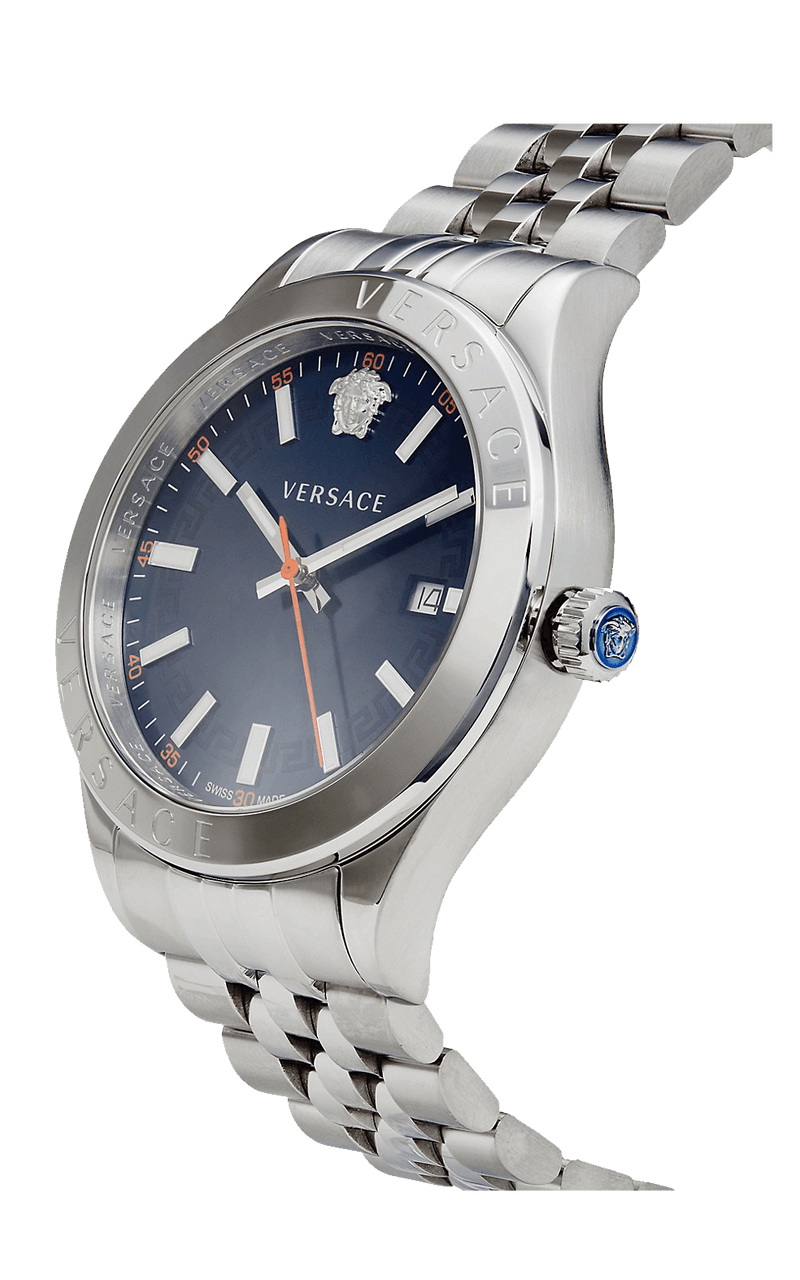Versace Hellenyium Silver Blue DIal Men's Watch VEVK00921