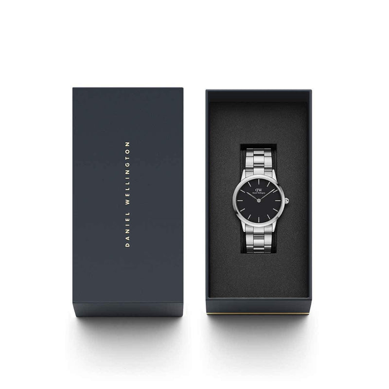 Daniel Wellington Men's Watch Black Iconic Link 36mm Silver#DW00100204 - Watches of America #6