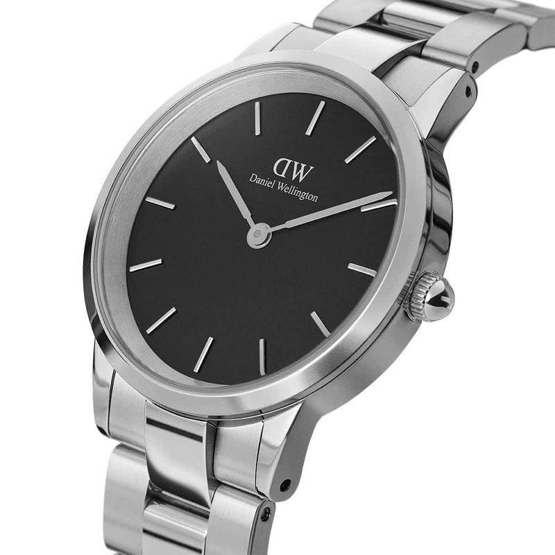 Daniel Wellington Men's Watch Black Iconic Link 36mm Silver#DW00100204 - Watches of America #2