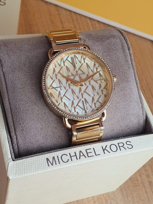 激安価格！ Michael Kors Portia Gold-Tone Watch MK3156 Michael Kors Argyle MK3156 Womens Stainless Steel Analog