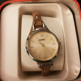 Fossil Georgia Beige Dial Sand Tan Leather Ladies Watch ES2830