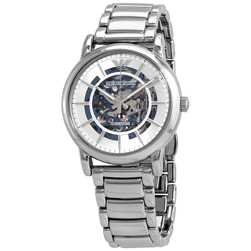 Emporio Armani Automatic Silver Skeleton Dial Men's Watch AR60006