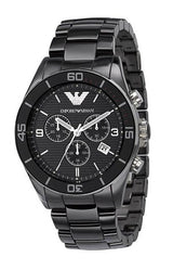 Emporio Armani Black Ceramic Chronograph Men's Watch AR1421 - Watches of America