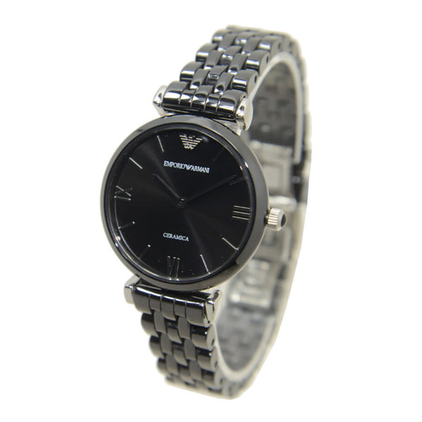 Emporio Armani Ceramica Black Dial Black Ceramic Quartz Ladies Watch #AR1487 - Watches of America #4