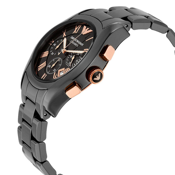 Emporio Armani Ceramica Chronograph Black Dial Men's Watch AR1410 - Watches of America #2