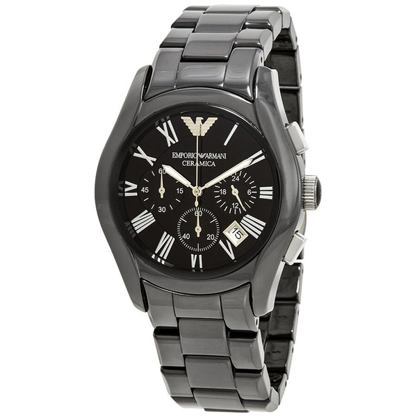 Armani Black Emporio Watches Dial – America Men\'s of AR1400 Black Watch Ceramic Chronograph