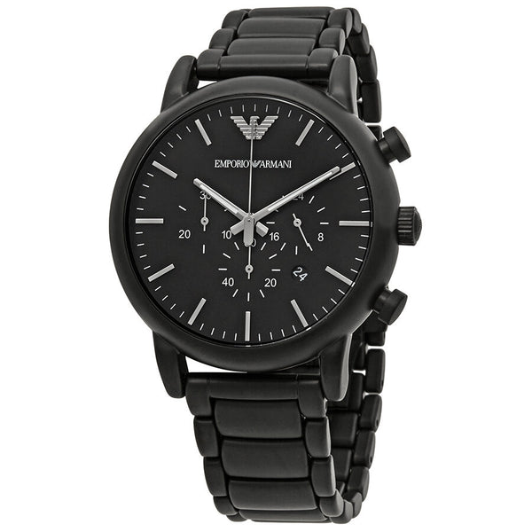 Emporio Armani Classic Black Dial Brushed Black Men's Watch #AR1895 - Watches of America