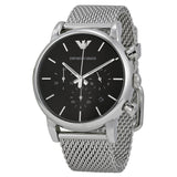Emporio Armani Classic Chronograph Black Dial Steel Men's Watch #AR1811 - Watches of America