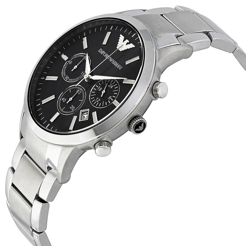 Emporio Armani Classic Chronograph Black Dial Steel Men's Watch #AR2434 - Watches of America #2