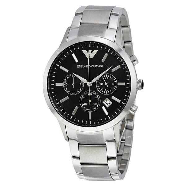 Emporio Armani Classic Chronograph Black Dial Steel Men's Watch #AR2434 - Watches of America