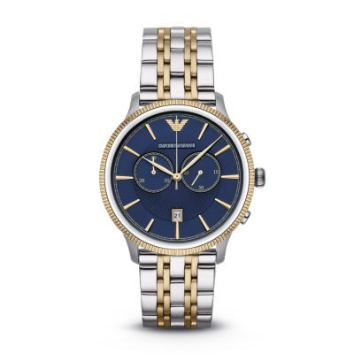 Emporio Armani Classic Chronograph Blue Dial Men's Watch #AR1847 - Watches of America