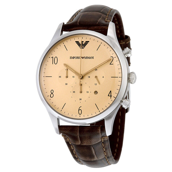 Emporio Armani Classic Chronograph Cream Dial Men's Watch AR1878 - Watches of America